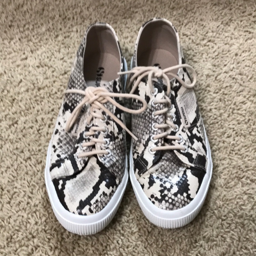 Superga snake print shoes US size 9.5. Great condition.  Barely worn.